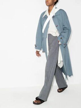 Low Classic Blue Trench Coat